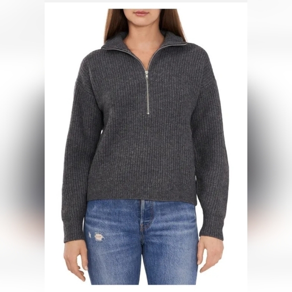 VINCE CAMUTO DARK GREY 1/2 ZIP SWEATER WOMEN XXL 2XL KNITWEAR PULLOVER COZY - Picture 1 of 12